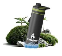 Gourde filtrante eau non potable [780 ml] gourde filtrante,avec une capacité de filtration de 10000 L I élimine 99,99% des bactéries, virus, particules et métaux lourds Voyage Randonnée [Vert]