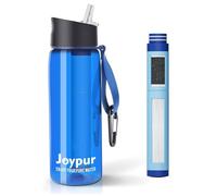 Gourde filtrante eau non potable Bouteille d'eau extérieure avec filtre 650ml Filtre à eau de survie avec 5 couches,Bleu