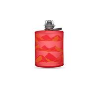 Hydrapak Mountain Stow (500ml, 17oz) - Collapsible Water Bottle - Ultralight & Packable Travel Bottle, Flexible Ski, Hike, Bike or Climb Squeeze Flask - Redwood Red