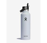 Gourde Hydro Flask 21 Oz Standard Mouth avec bouchon Flex Straw Cap blanc