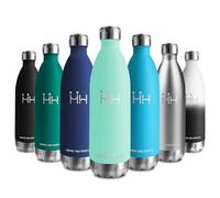 Gourde Inox 1L, Bouteille d'eau Acier Inoxydable à Double Paroi, Réutilisable, Gourde Isotherme sans BPA, Gourde Métal Étanche, Bouteille Isotherme pour Bureau, École, Gym, Camping, Sport, Yoga