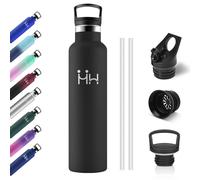 Gourde Inox 1L, Bouteille Isotherme Acier Inoxydable, Anti Fuite et, Isolation À Double Paroi Sous Vide, Gourde avec Paille, pour Bureau, Gym, Cyclisme, Camping, Alpinisme