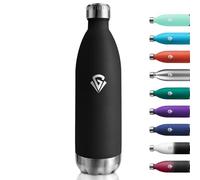 Gourde Inox 1L, Gourde Isotherme Réutilisable, Gourde Sport sans BPA, Étanche Double Paroi, Bouteille d'eau Acier Inoxydable, Bouteille Isotherme pour École, Sport, Bureau, Gym, Yoga, Camping