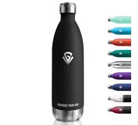 Gourde Inox 1L, Gourde Isotherme sans BPA, Bouteille d'eau Acier Inoxydable à Double Paroi, Réutilisable, Gourde Métal Étanche, Bouteille Isotherme pour Bureau, École, Gym, Camping, Sport, Yoga