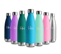 Gourde Inox 500ml, Bouteille Isotherme Réutilisable, Gourde Métal, Gourde Isotherme sans BPA, Étanche, Bouteille Métal Double Paroi pour Enfant, École, Sport, Bureau, Gym, Yoga, Camping