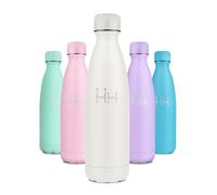 Gourde Inox 500ml, Gourde Inox Réutilisable, Facile à Ouvrir, sans BPA, Étanche Double Paroi, Anti-Fuite, Bouteille Isotherme pour École, Enfant, Bureau, Randonnée, Ciclismo, Voyage, Camping