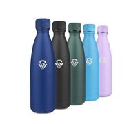 Gourde Inox 500ml, Gourde Isotherme sans BPA, Gourde Métal Étanche Réutilisable, Bouteille Isotherme Double Paroi pour Sport, Bureau, École, Randonnée, Yoga, Gym, Voyage, Enfant, Adulte, Outdoor
