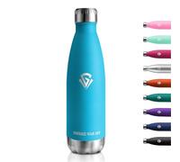 Gourde Inox 500ml, sans BPA, Bouteille Étanche, Bouteille d'eau Acier Inoxydable à Double Paroi Réutilisable, Bouteille Isotherme pour Bureau, École, Randonnée, Sport, Voyage, Enfant ou Adulte