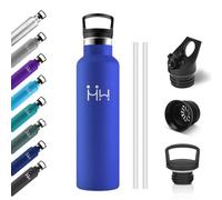 Gourde Inox 750ml, Bouteille Isotherme Acier Inoxydable, Étanche et, Isolation À Double Paroi Sous Vide, Bouteille d'eau avec Paille, pour Adulte, l'école, Alpinisme, Jogging
