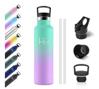 Gourde Inox 750ml, Bouteille Isotherme Acier Inoxydable, Étanche et Réutilisable, Isolation À Double Paroi Sous Vide, Bouteille d'eau avec Paille, sans BPA, pour Adulte, l'école, Alpinisme, Jogging