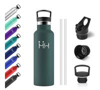 Gourde Inox Enfant 500ml, Gourde Acier Inoxydable, Isolation À Double Paroi Sous Vide, Étanche et Réutilisable, Bouteille d'eau avec Paille, sans BPA, pour Adulte, l'école, Randonnée, Enfant