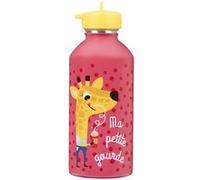 DRAEGER PARIS 1886 - Gourde Enfant Acier Inoxydable 300ml - Facile à Nettoyer & Réutilisable - Design Animaux Mignons - Message Personnalisé - Idéale École, Sport & Voyage - 17x6,5cm - Rose