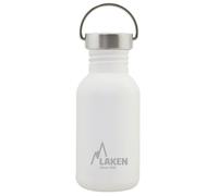 Gourde inox laken basic steel 0,5l blanche avec bouchon vintage