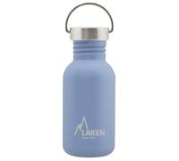 Gourde inox laken basic steel 0,5l bleue avec bouchon vintage