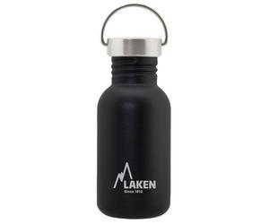 Gourde inox laken basic steel 0,5l noire avec bouchon vintage