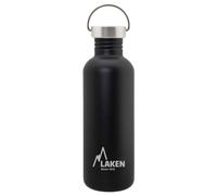 Gourde inox laken basic steel 1l noire avec bouchon vintage
