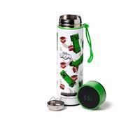 Puckator Gourde isolée en acier inoxydable Minecraft 555 BOOM avec thermomètre digital