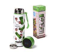 Puckator Gourde isolée en acier inoxydable Minecraft 555 BOOM avec thermomètre digital