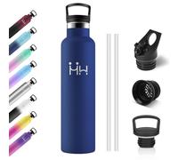 Gourde Isotherme 1L, Bouteille Isotherme en Acier Inoxydable, Anti-Fuite, Gourde Inox avec Paille, Gourde Sport pour Adultes, Cyclisme, Alpinisme