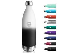 Gourde Isotherme 1L, Gourde Inox Réutilisable, Étanche, Bouteille Métal sans BPA, Bouteille d'eau Double Paroi, Gourde Sport pour École, Sport, Bureau, Gym, Yoga, Camping, Randonnée