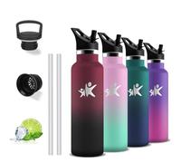 Gourde Isotherme, 500ml Gourde Enfant, Anti Fuite, Bouteille Inox, Double Isolation, Gourde Paille, Facile à Nettoyer, Gourde Metal, Bouteille d'eau pour École, Voyage, Bureau, Camping