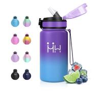 Gourde Isotherme 500ml, Gourde Inox avec Paille, Réutilisable, sans BPA, Double Paroi Isolante, Bouteille pour Camping, Activités de Plein Air, Sports
