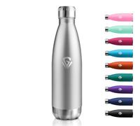 Gourde Isotherme 500ml, Gourde Inox Réutilisable, Étanche, Bouteille Métal sans BPA, Bouteille d'eau Double Paroi, Gourde Sport pour École, Sport, Bureau, Gym, Yoga, Camping, Randonnée