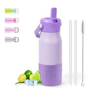 Gourde Isotherme-700ml, Gourde avec Paille, sans BPA, Anti Fuite | Gourde Inox, Double Paroi, Bouteille Isotherme, 18/8 Acier Inoxydable, Gourdes Sport pour Fitness, Voyage, Velo