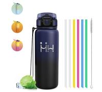 Gourde Isotherme 750 ml - Gourde - Bouteille Isotherme - Thermos Avec Paille - Double Isolation - Gourdes Inox - Facile à Nettoyer - Bouteille Thermos, Bouteille d'eau pour Randonnée, Sport, Yoga