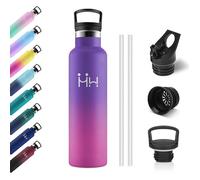 Gourde Isotherme 750ml Bouteille Isotherme en Acier Inoxydable Gourde Inox avec Paille Bouteille 750 ml VIOLET FONCé ROSE BA GOURDE