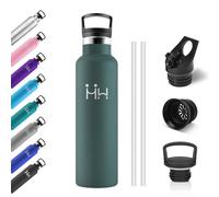 Gourde Isotherme 750ml, Gourde Acier Inoxydable, Bouteille d'eau avec Paille, Isolation À Double Paroi Sous Vide, Étanche et Réutilisable, sans BPA, pour Bureau, Gym, Cyclisme, Randonnée, Jogging