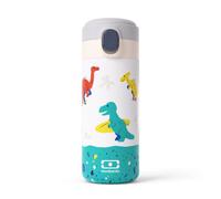 MONBENTO - Gourde Isotherme Enfant Pop bleu Dino - Bouteille Isotherme pour Enfant 360 ml - Isotherme jusqu'à 12h Boissons Chaudes/Froides - Idéale pour École/Randonnées - Sans BPA - Dinosaures