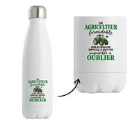 Gourde Isotherme Agriculture Formidable | Bouteille Inox Double Paroi 500 ml Froid 24 h Chaud 12 h | Sport Bureau Randonnée Vélo | Idée Cadeau Agriculteur Noël Départ