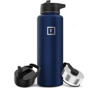 IRON °FLASK Bouteille d'eau de sport - Large ouverture avec 3 couvercles à paille - Bouteilles en acier inoxydable pour salle de sport et extérieur - Pour homme, femme et enfant - Double paroi -