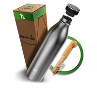 Gourde isotherme - BLOCKHÜTTE - 1L - Acier inoxydable - Anti-fuite - Avec goupillon