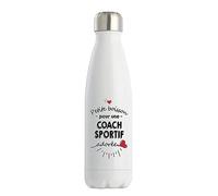 Gourde Isotherme Coach sportif adorée femme | Bouteille 50cl Idée Cadeau Femme Humour Collègue famille Anniversaire Noël