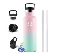 Gourde Isotherme, Double Isolation Thermique 750ML, Bouteille Isotherme, Avec Paille, Sans Bpa, Pour Randonnée, Salle De Sport Et Excursion En Plein Air