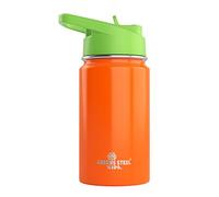Gourde Isotherme Enfant 350ml, Orange I Anti-Fuite avec Paille et Poignée I 12h Froid I Isolation, Double Paroi Acier Inoxydable I Tasse Enfants Facile à Boire I Bouteille Eau Enfant I Écologique