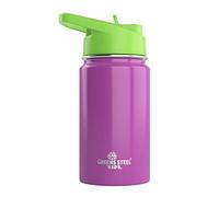 Gourde Isotherme Enfant 350ml, Violet I Anti-Fuite avec Paille et Poignée I 12h Froid I Isolation, Double Paroi Acier Inoxydable I Tasse Enfants Facile à Boire I Bouteille Eau Enfant I Écologique