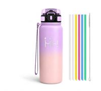 Gourde Isotherme, Étanche 750 ml, Gourde Inox, Sans BPA Comprend 6 Pailles, Bouteille Isotherme, Isolation à Double Couche Brosse de Nettoyage Gratuite, Bouteille, Pour Faire Du Vélo, de L'exercice