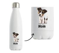Gourde Isotherme Fox-Terrier à Poil Lisse : Chibi | Bouteille Inox Double Paroi 500 ml Froid 24 h Chaud 12 h | Sport Bureau Randonnée Vélo | Cadeau Propriétaire Chien Homme Femme Anniversaire