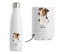 Gourde Isotherme Fox-Terrier à Poil Lisse : Portrait | Bouteille Inox Double Paroi 500 ml Froid 24 h Chaud 12 h | Sport Bureau Randonnée Vélo | Cadeau Propriétaire Chien Homme Femme Anniversaire