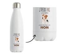 Gourde Isotherme Fox-Terrier : Passer du temps | Bouteille Inox Double Paroi 500 ml Froid 24 h Chaud 12 h | Sport Bureau Randonnée Vélo | Cadeau Propriétaire Chien Homme Femme Anniversaire