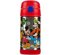 THERMOS kids FUNTAINER STRAW BOTTLE DISNEY Bouteille isotherme pour enfant en acier inoxydable avec paille 0,35 l Motif Mickey Bouteille isotherme pour enfant avec paille 12 h au froid Passe au