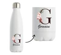 Gourde Isotherme Germaine | Bouteille Inox Double Paroi 500 ml Froid 24 h Chaud 12 h | Sport Bureau Randonnée Vélo | Cadeau Homme Femme Anniversaire
