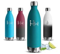 Gourde Isotherme, Gourde 1l, Gourdes Inox, 24h Froid & 12h Chaud, Gourdes Sport, sans Bpa, Double Vide, Facile à Transporter, Bouteille d'eau pour Bureau, Randonnée, Camping