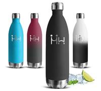 Gourde Isotherme, Gourde 1l, Gourdes Inox, 24h Froid & 12h Chaud, Gourdes Sport, sans Bpa, Double Vide, Facile à Transporter, Bouteille d'eau pour Bureau, Camping, Yoga