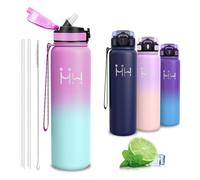 Gourde Isotherme, Gourde 1l, sans BPA, Bouteille Isotherme avec Paille