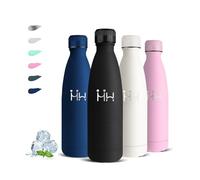 Gourde Isotherme, Gourde 500ml, Gourde Inox, Sans BPA, Gourde Reutilisable, Acier Inoxydable 18/8, Gourde Enfant Anti Fuite, Double Isolation, Bouteille d'eau pour l'École, Bureau, Camping, Voyage