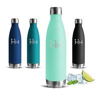 Gourde Isotherme, Gourde 500ml, Gourdes Inox, 24h Froid & 12h Chaud, Gourdes sans Bpa, Double Vide, Facile à Transporter, Bouteille d'eau pour l'École, Bureau, Camping, Voyage